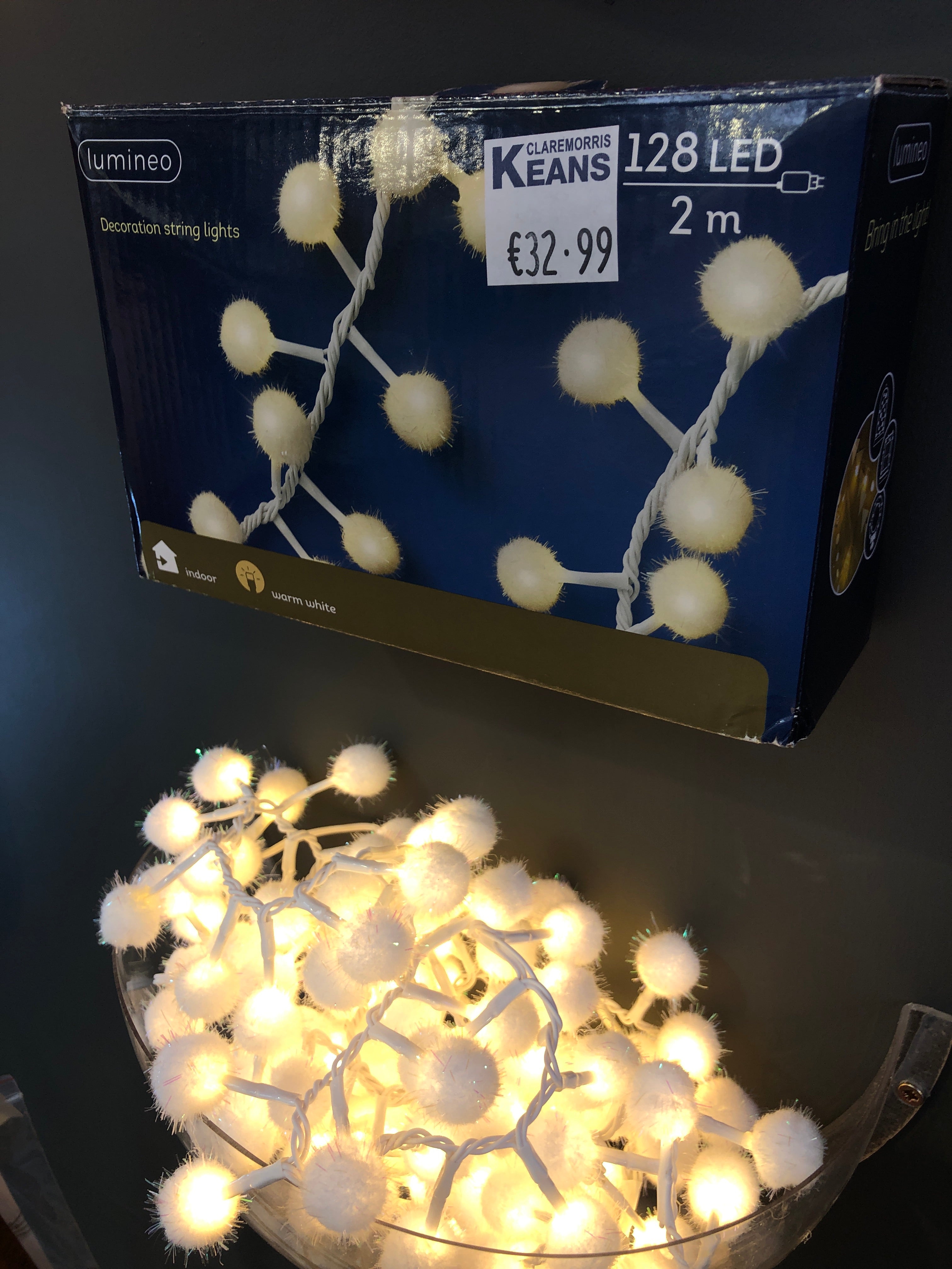 Lumineo LED Snowball String Decoration Warm White (128/2m)