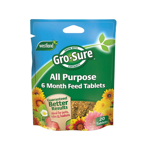 Gro-Sure 6 Month Slow Release Plant Food Tablets 20 Pack for flowers, containers, and baskets – Keans Claremorris