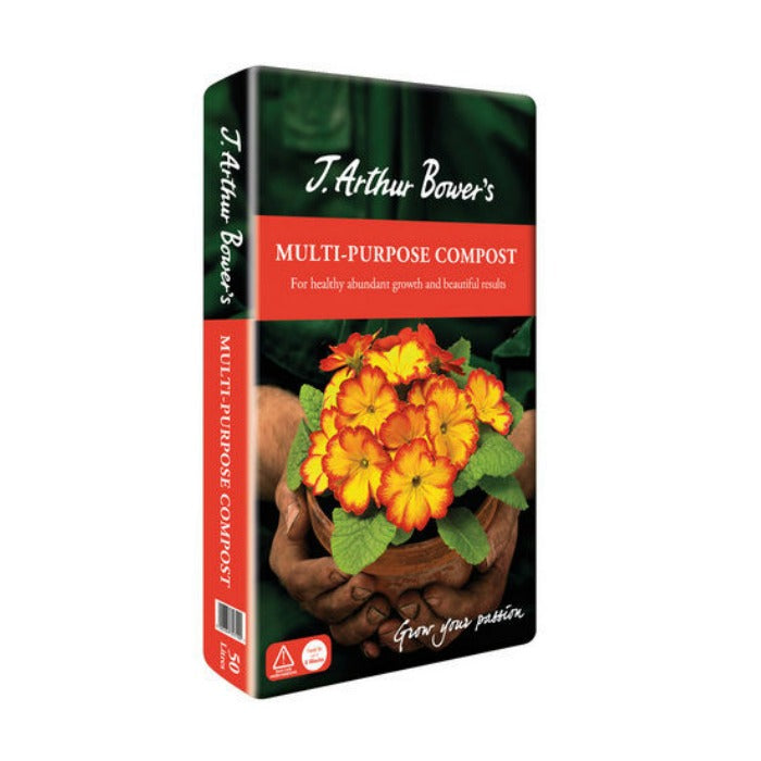 J Arthur Bowers Multi-Purpose Compost 50L bag, ideal for seeds, cuttings, potting, promotes healthy growth - Keans