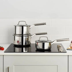 Ninja C63000UK Foodi Zerostick 3-piece stainless steel pan set, non-stick cookware, available at Keans Claremorris.