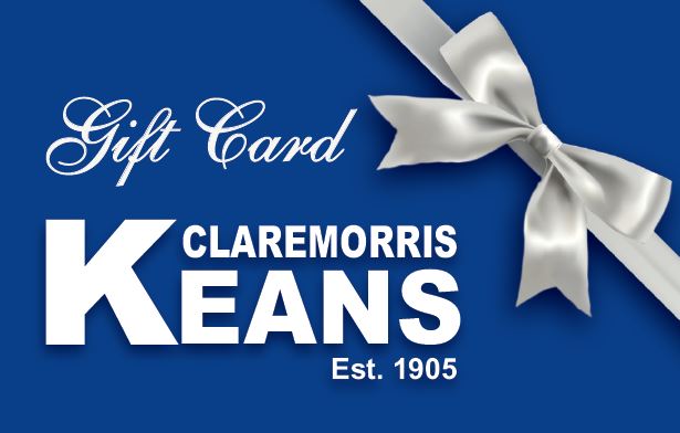 €50 Gift Card voucher with free delivery and click & collect from Keans Claremorris, sent by post.