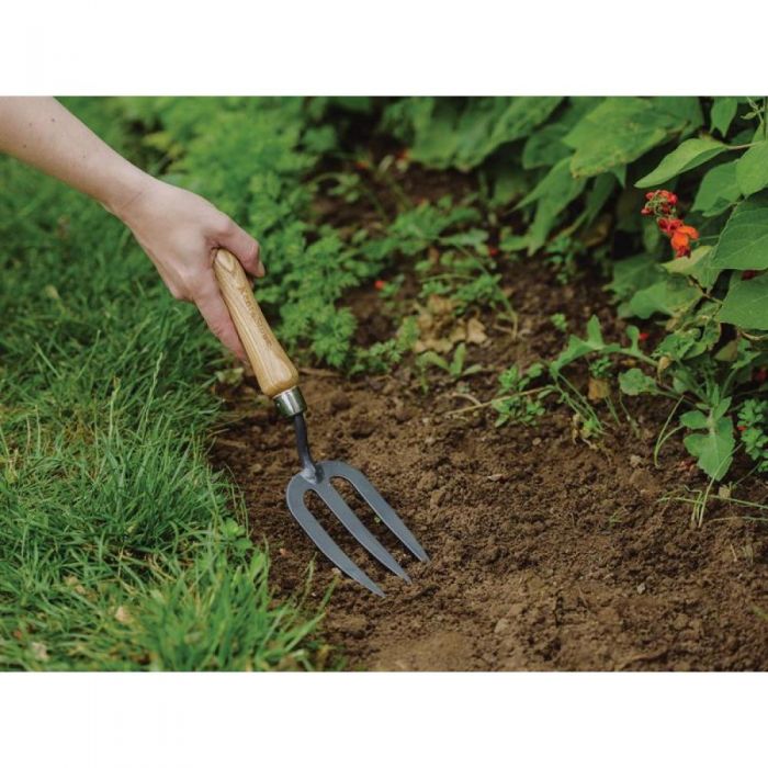 Kent and Stowe Carbon Steel Hand Fork with ergonomic handle, durable garden tool - available at Keans Claremorris