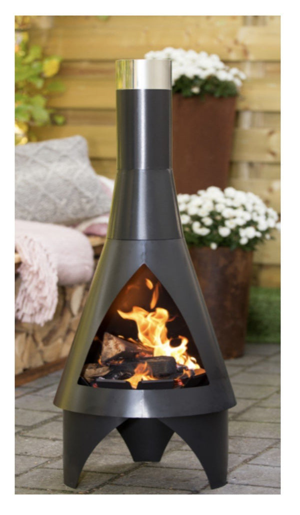 REDFIRE CHIMENEA KINGSTON steel outdoor fire pit 125cm tall for summer heat - Keans Claremorris