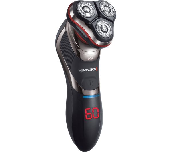 Remington R9 Ultimate Series Rotary Electric Shaver with flex heads, LED display, 60-min cordless use, available at Keans