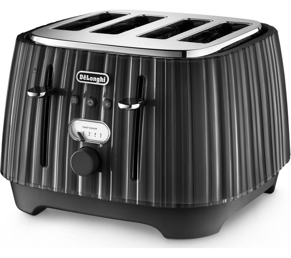 DELONGHI Ballerina Black 4-Slice Toaster CTD4003.BK, sleek design, fast toasting - available at Keans Claremorris