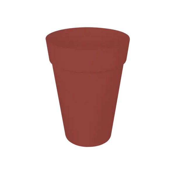 Loft Round High 42cm Brique planter with water reservoir, made from recycled plastic, 100% recyclable - Keans Claremorris