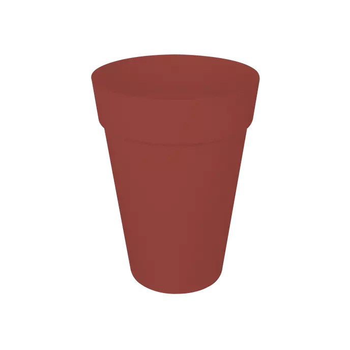 Loft Round High 42cm Brique planter with water reservoir, made from recycled plastic, 100% recyclable - Keans Claremorris