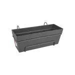 Loft Urban Trough 50cm anthracite planter with water reservoir, railing rack, recycled plastic – Keans Claremorris.