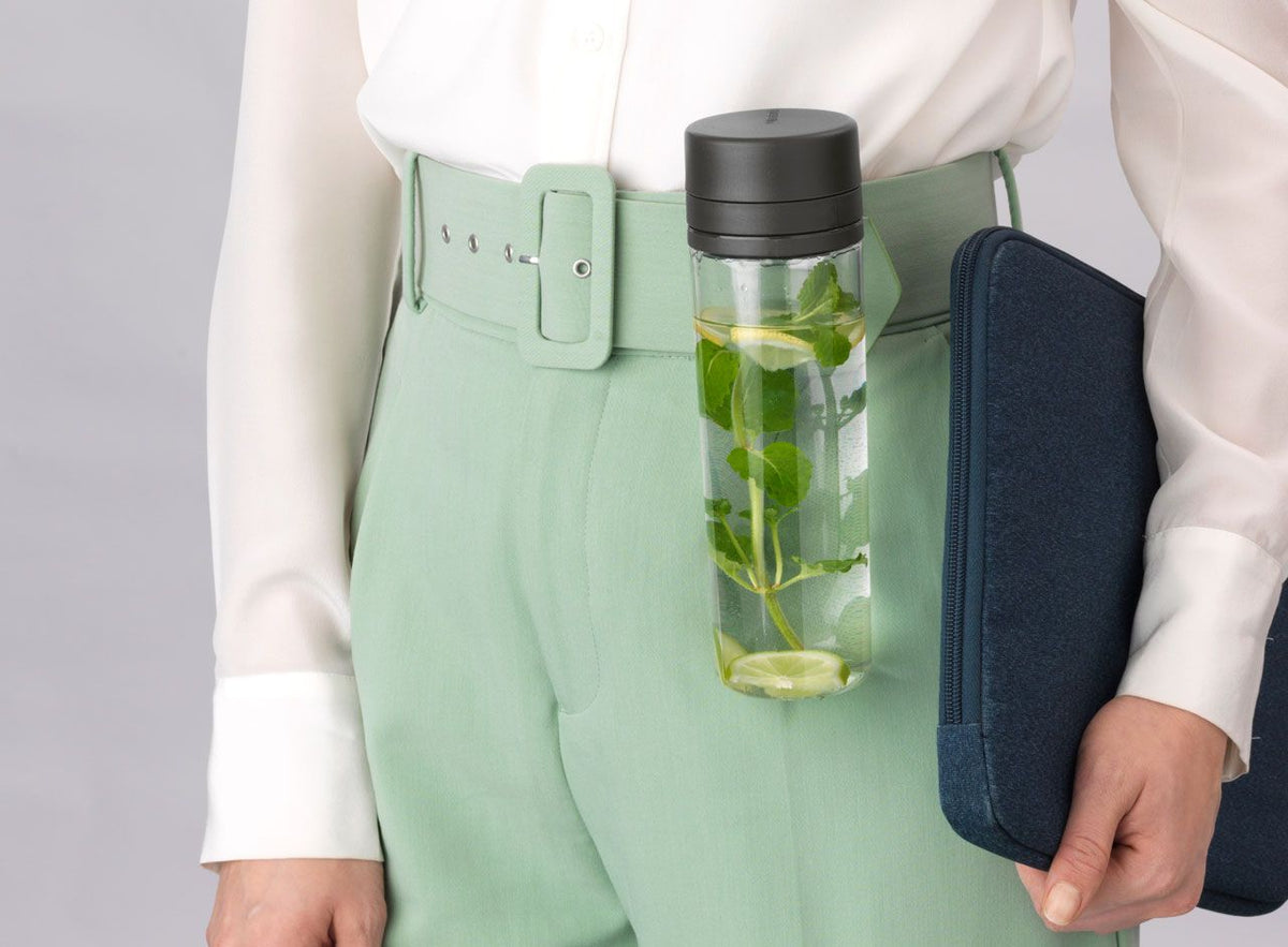 Make & Take 0.5L Dark Grey Water Bottle with Strainer - Keans Claremorris
