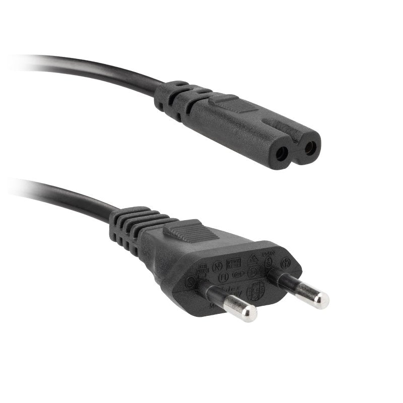 power cord for audio devices, Euro 8 connection to Italian plug, cable length 1,5 m.