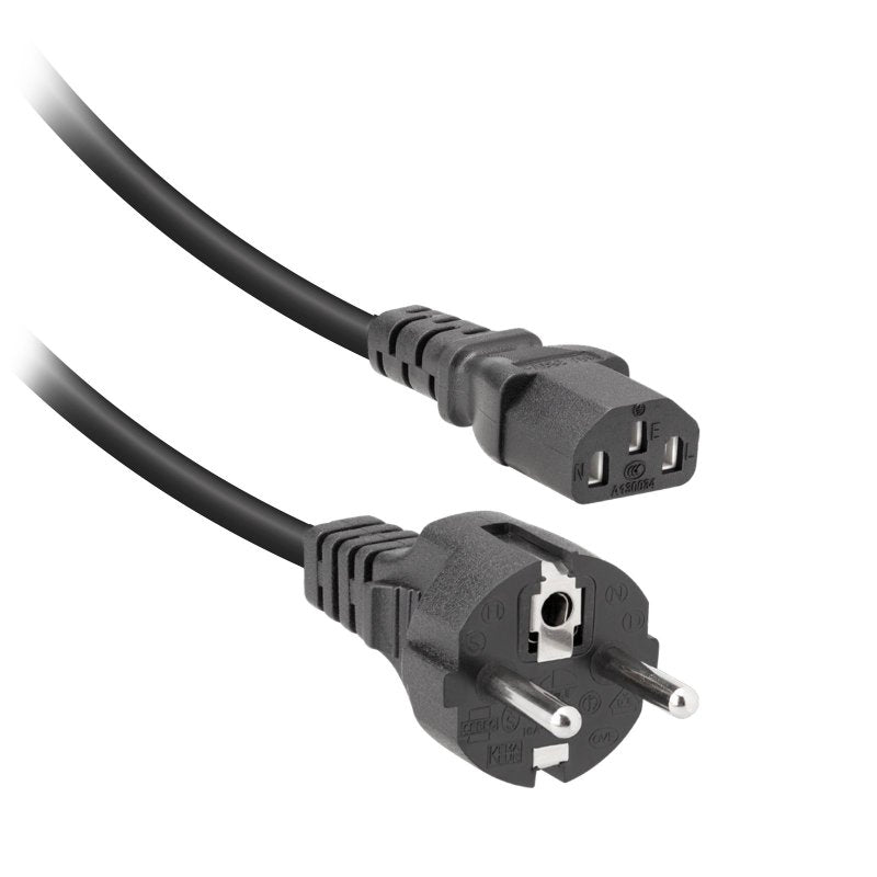PC power cable shuko plug to IEC female, cable length 1,5 m