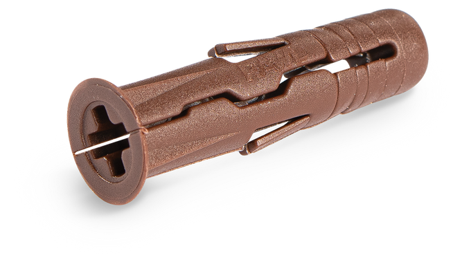 UNO Universal Plug Clips 96pc Brown 7mm, anti-rotation, max grip, for thin walls & unknown substrates | Keans Claremorris