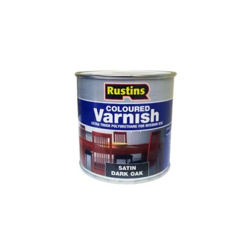 Rustins Satin Varnish Dark Oak 250ml - durable, water-resistant wood finish for furniture and doors | Keans Claremorris