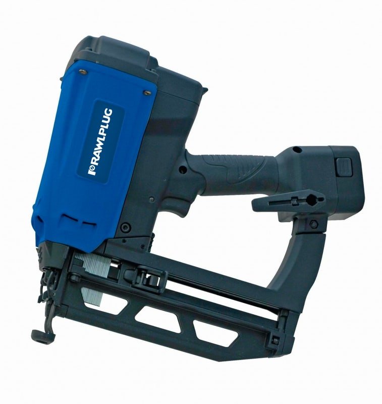 Rawlplug gas-powered straight brad nailer for second fix woodworking, ideal for timber, plywood, and furniture – Keans