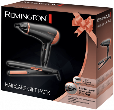 Remington Rose Gold Haircare Gift Set with 2000W Dryer and 215C Ceramic Straightener – Keans Claremorris