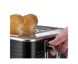 Russell Hobbs Inspire 4 Slice Black Toaster with extra-wide slots, sleek design - available at Keans Claremorris