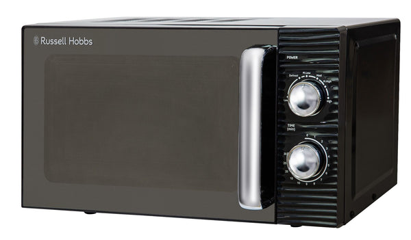 Russell Hobbs Inspire 17L Black Manual Microwave, 700W, 5 Power Levels, Defrost, Dial Controls – Keans Claremorris