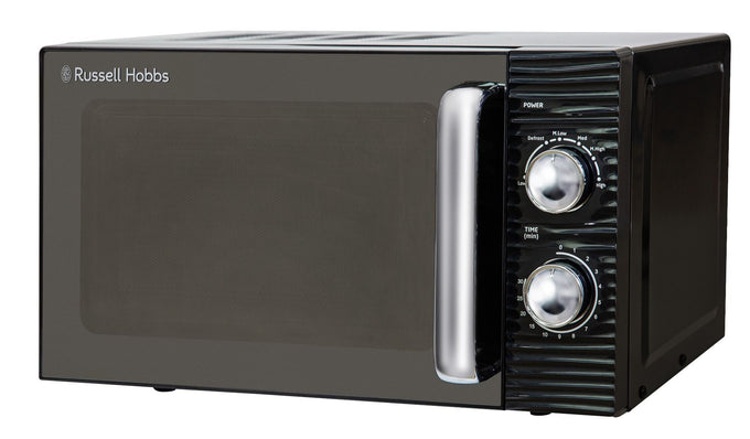 Russell Hobbs Inspire 17L Black Manual Microwave, 700W, 5 Power Levels, Defrost, Dial Controls – Keans Claremorris