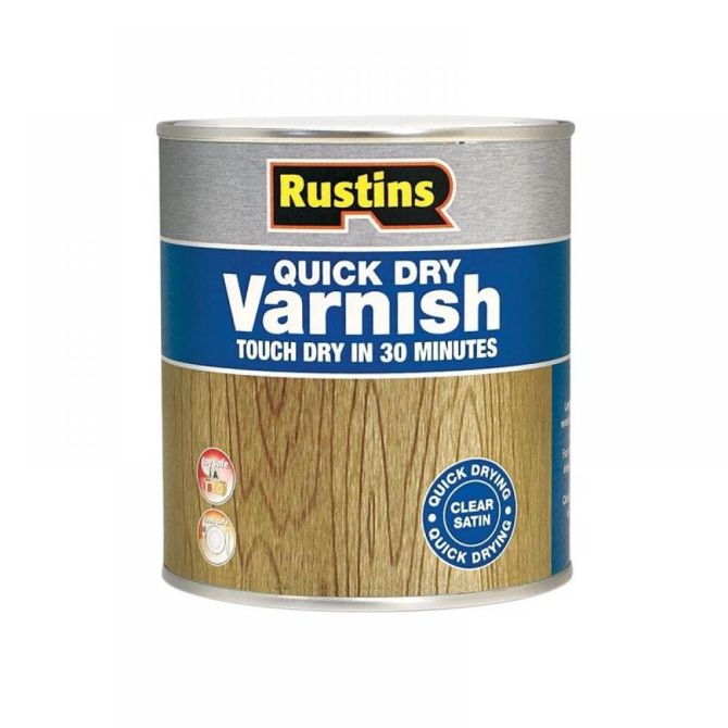 Rustins Satin Varnish Oak 250ml, durable satin finish for interior wood, scratch and heat resistant – Keans Claremorris