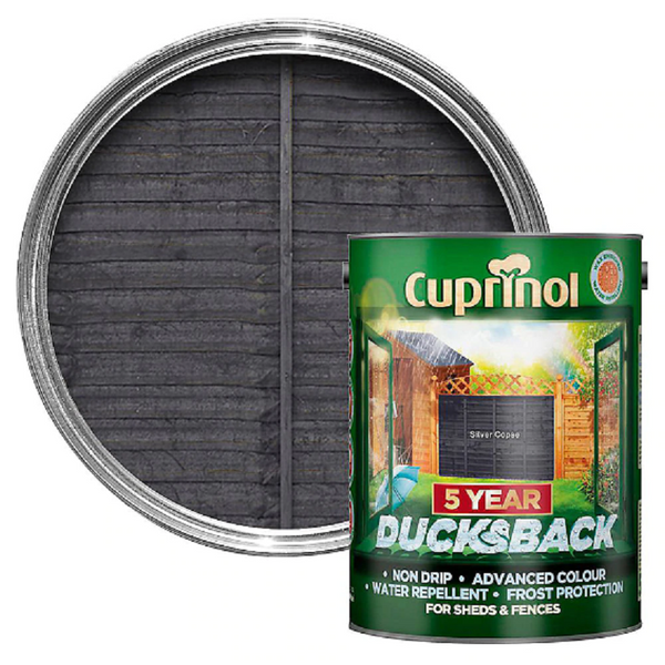 Ducksback Silver Copse 5L wood treatment, water-based, quick-dry, matt finish, 5-year protection – Keans Claremorris.