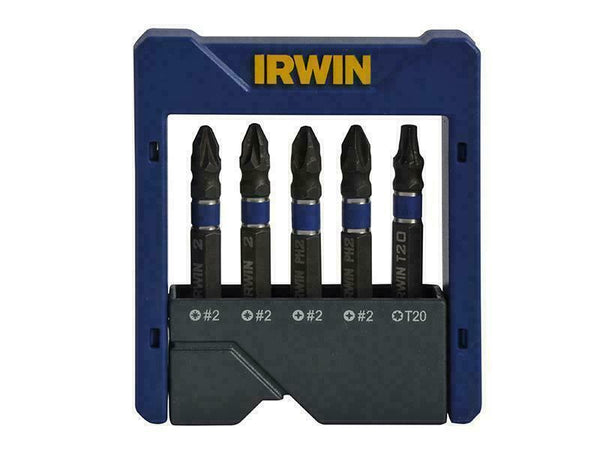 Impact Screwdriver Pocket Bit Set of 5 Pozi, Phillips, Torx bits in ABS case, heavy-duty steel, Keans Claremorris