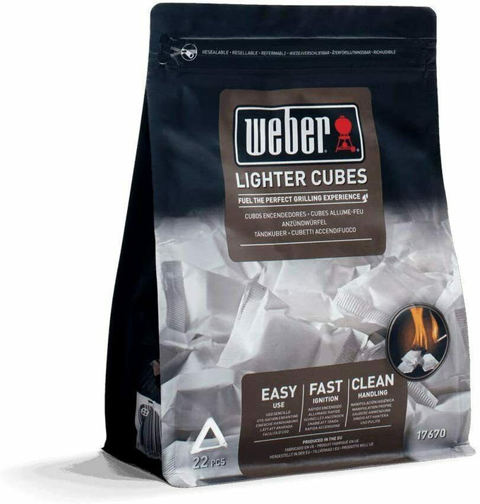 Weber Lighter Cubes – fast, safe, odourless charcoal fire starters, eco-friendly and weather-resistant, available at Kean’s