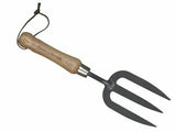 Kent & Stowe Carbon Steel Hand Fork with ergonomic FSC ash wood handle, durable for soil cultivation and weeding – Keans