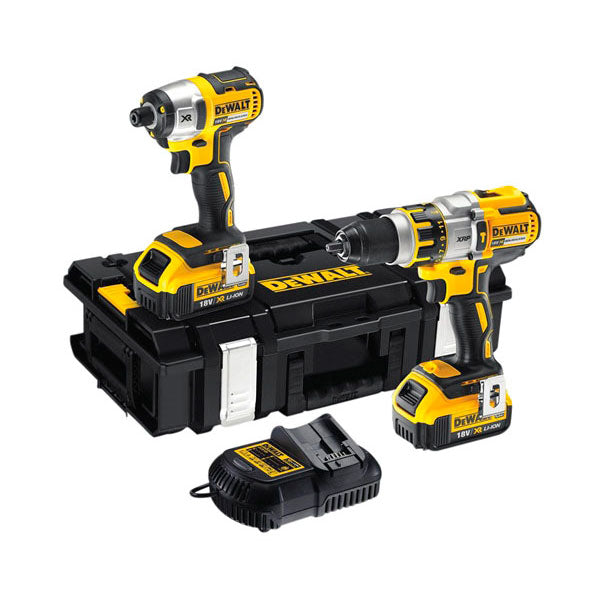 DeWalt DCK255P2 18V Brushless Hammer Drill & Impact Driver Twin Pack with 2x 5.0Ah Batteries - Keans Claremorris