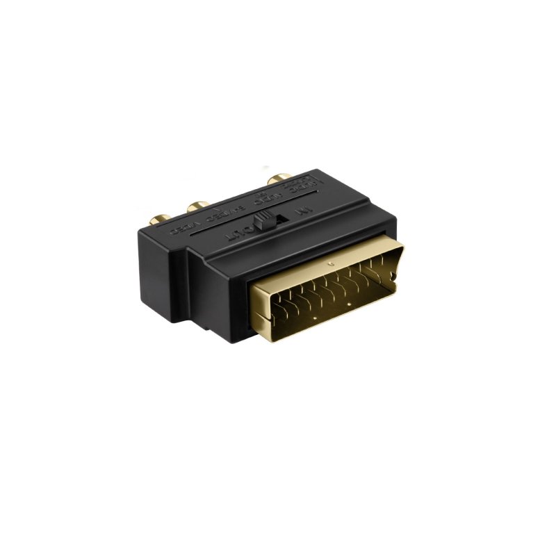 Video Adapter scart 21 pin male to 3 RCA female