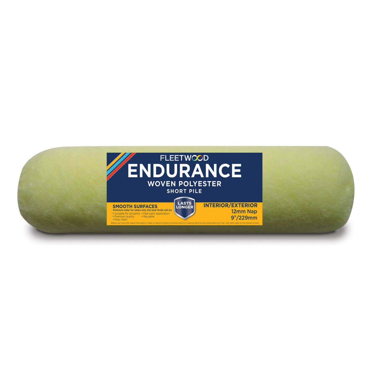 Fleetwood Endurance 9" short pile roller sleeve, woven polyester, reusable, for all paints and uneven surfaces – Keans