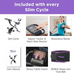 Slim Cycle 2-in-1 Exercise Bike for home workouts, compact design, available at Keans Claremorris.