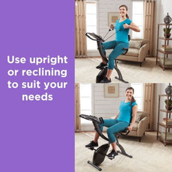 Slim Cycle 2-in-1 Exercise Bike for home workouts, compact design, Keans Claremorris fitness equipment.