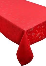 Sparkly Snowflakes Red Tablecloth