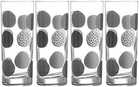 Monochrome Spots Glasses set of 4 Tumblers