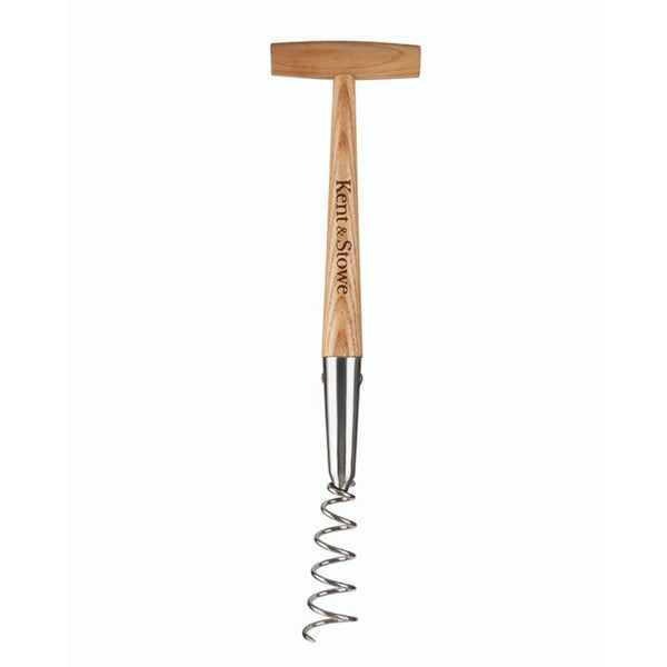 Kent & Stowe Stainless Steel Corkscrew Weeder with FSC ash wood handle for deep-rooted weeds – Keans Claremorris