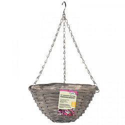 14'' Sable Willow Basket with natural weave, sturdy handle - Keans Claremorris handcrafted storage solution