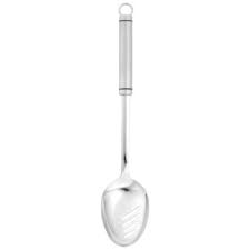 Judge Tubular Slotted Spoon, 18/10 stainless steel, tubular handle, hanging loop, dishwasher safe – Keans Claremorris