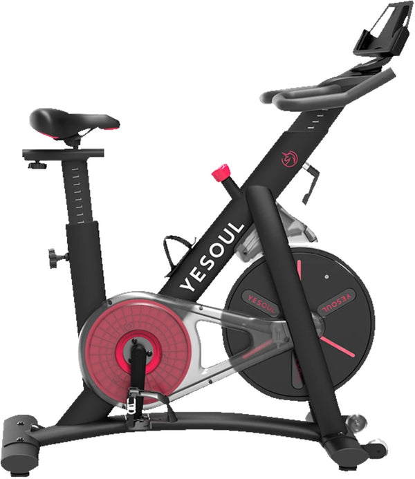 Yesoul Smart S3 Indoor Spin Bike with adjustable leather seat, anti-slip pedals, magnetic resistance, smartphone compatible