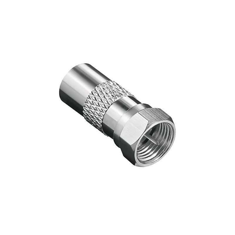 Satellite Adapter type F male to coaxial socket 9,5 mm male. Nickel plated connector