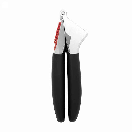 Oxo Good Grip Garlic Press with die-cast zinc, large chamber, built-in cleaner – available at Keans Claremorris.