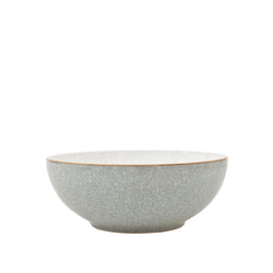 Denby Elements Light Grey 17cm cereal bowl, oven-safe, durable, handcrafted pottery, available at Keans Claremorris.