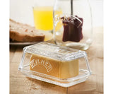 Kilner Glass Butter Dish with lid, durable ridged base, BPA-free, dishwasher safe, keeps butter fresh – Keans Claremorris