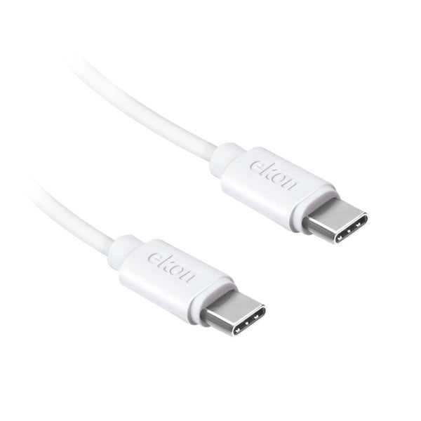 White 3m USB Type-C 2.0 cable with anti-fold protection and soft coating for fast data and power – Keans Claremorris.
