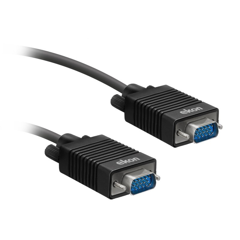 VGA cable 15 pin male to male, 3m length, black PVC jacket – Keans Claremorris