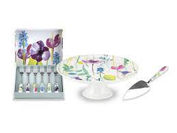 Set of six Water Garden pastry forks with floral design, perfect for desserts – available at Keans Claremorris.