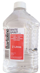 Baroline White Spirits 2L - refined solvent for cleaning, brush cleaning, and paint thinning. Available at Keans Claremorris.