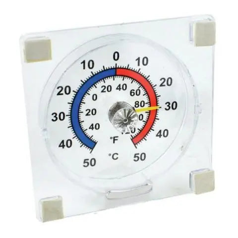 Gardman Window Thermometer with color-coded dial, adhesive mount, mercury-free, reads °C and °F – Keans Claremorris.
