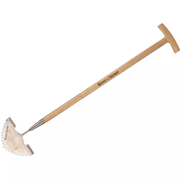 Kent & Stowe Stainless Steel Edging Iron with half-moon blade and ash wood handle for precise lawn edging – Keans Claremorris
